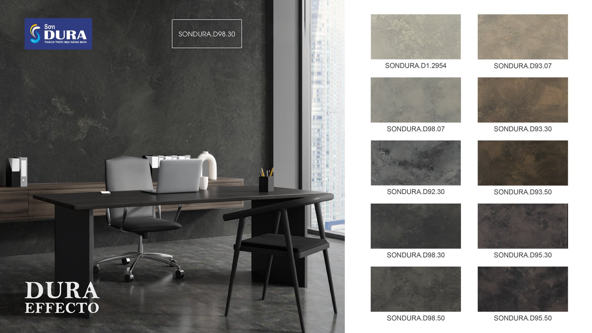 Màu sơn giả bê tông tone đậm