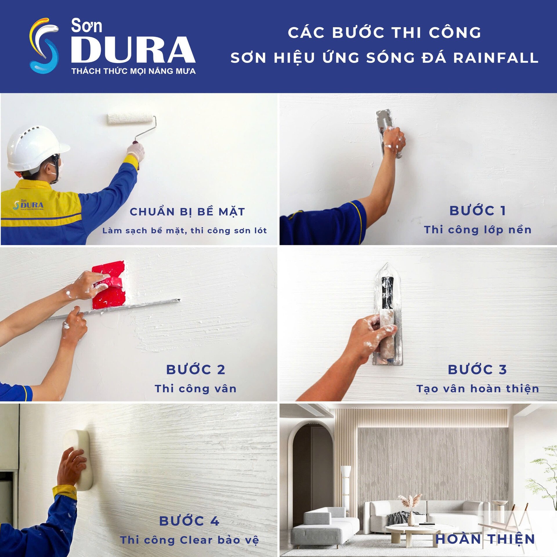 Tuỳ từng dòng sản phẩm sẽ có quy trình thi công sơn giả đá riêng