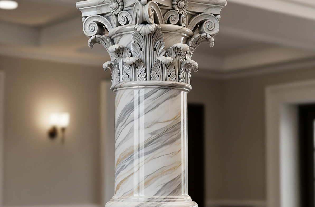 Có nên sơn cột giả đá cẩm thạch không? Thi công có dễ không?