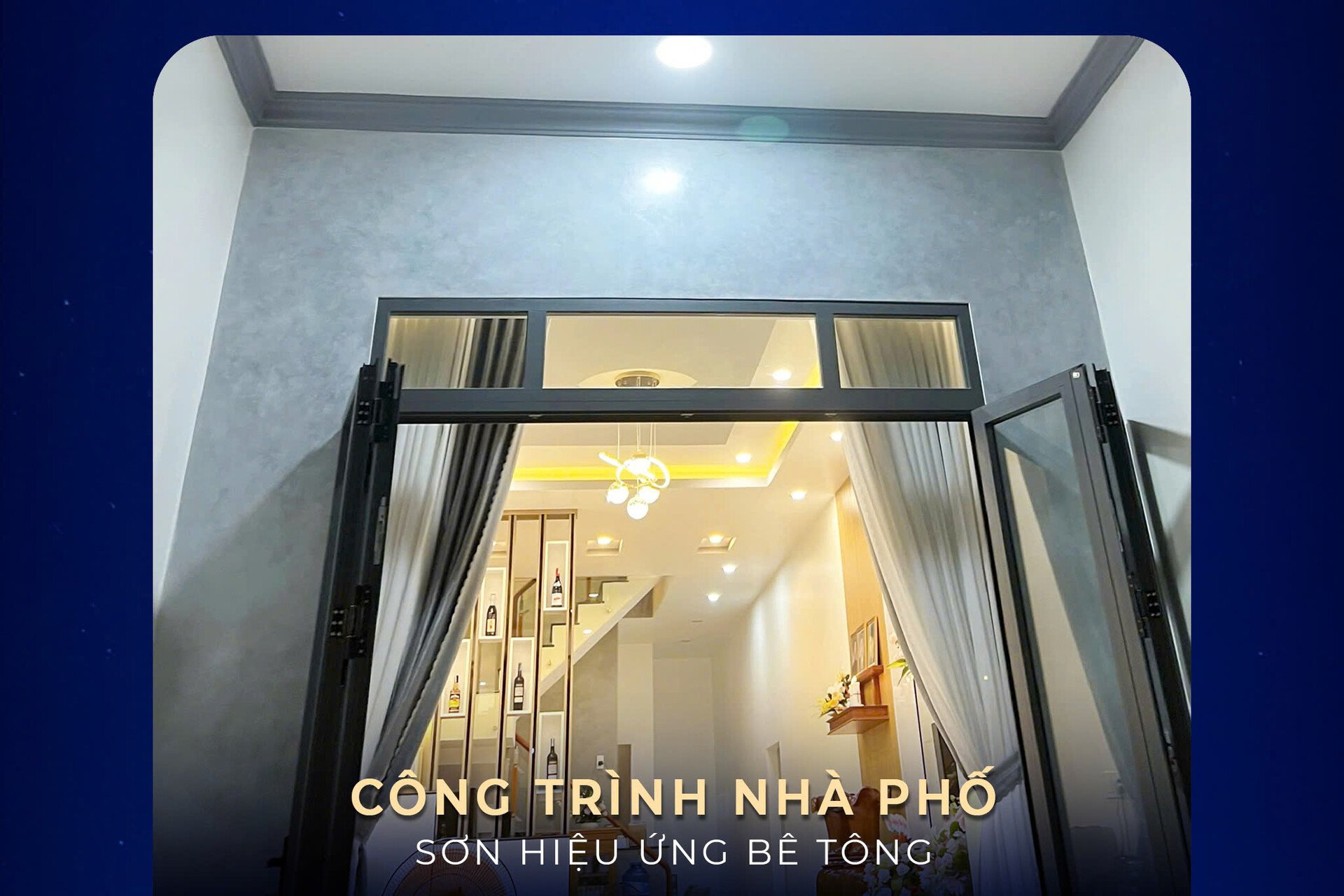 Công trình nhà phố sử dụng sơn hiệu ứng bê tông