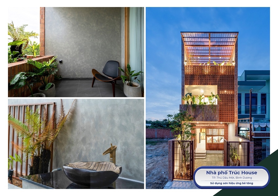 Công trình thi công sơn hiệu ứng bê tông Trúc House