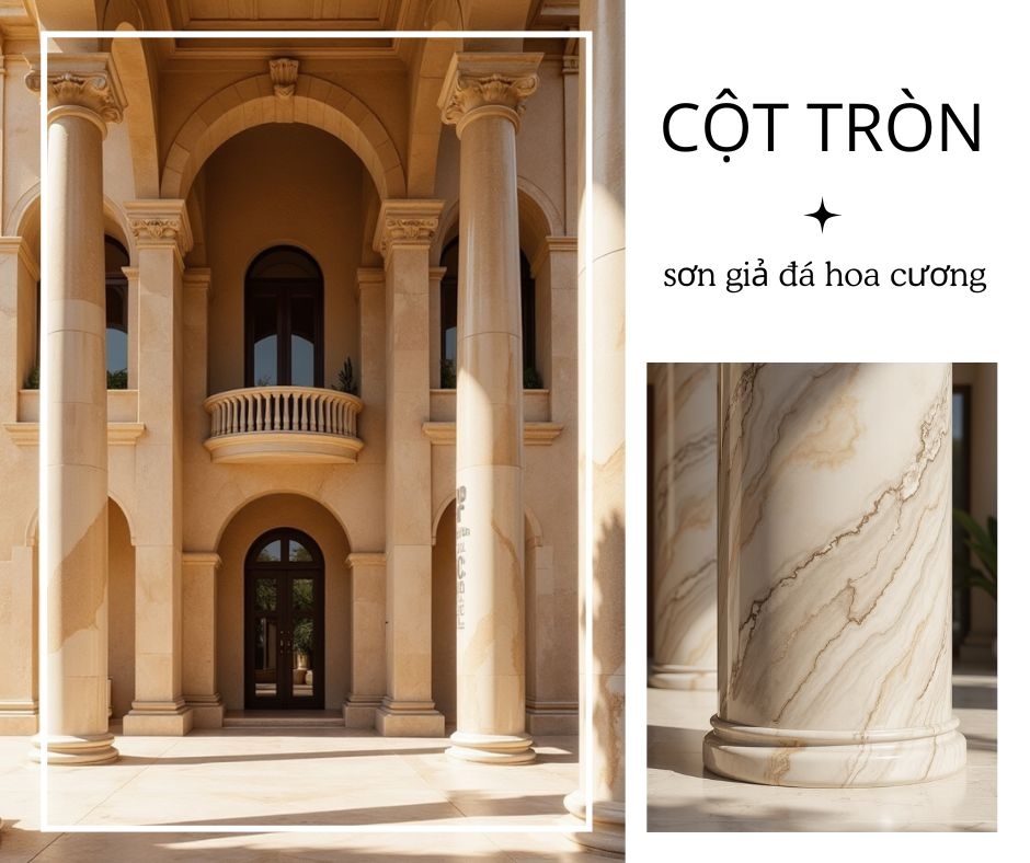 Cột tròn sơn giả đá