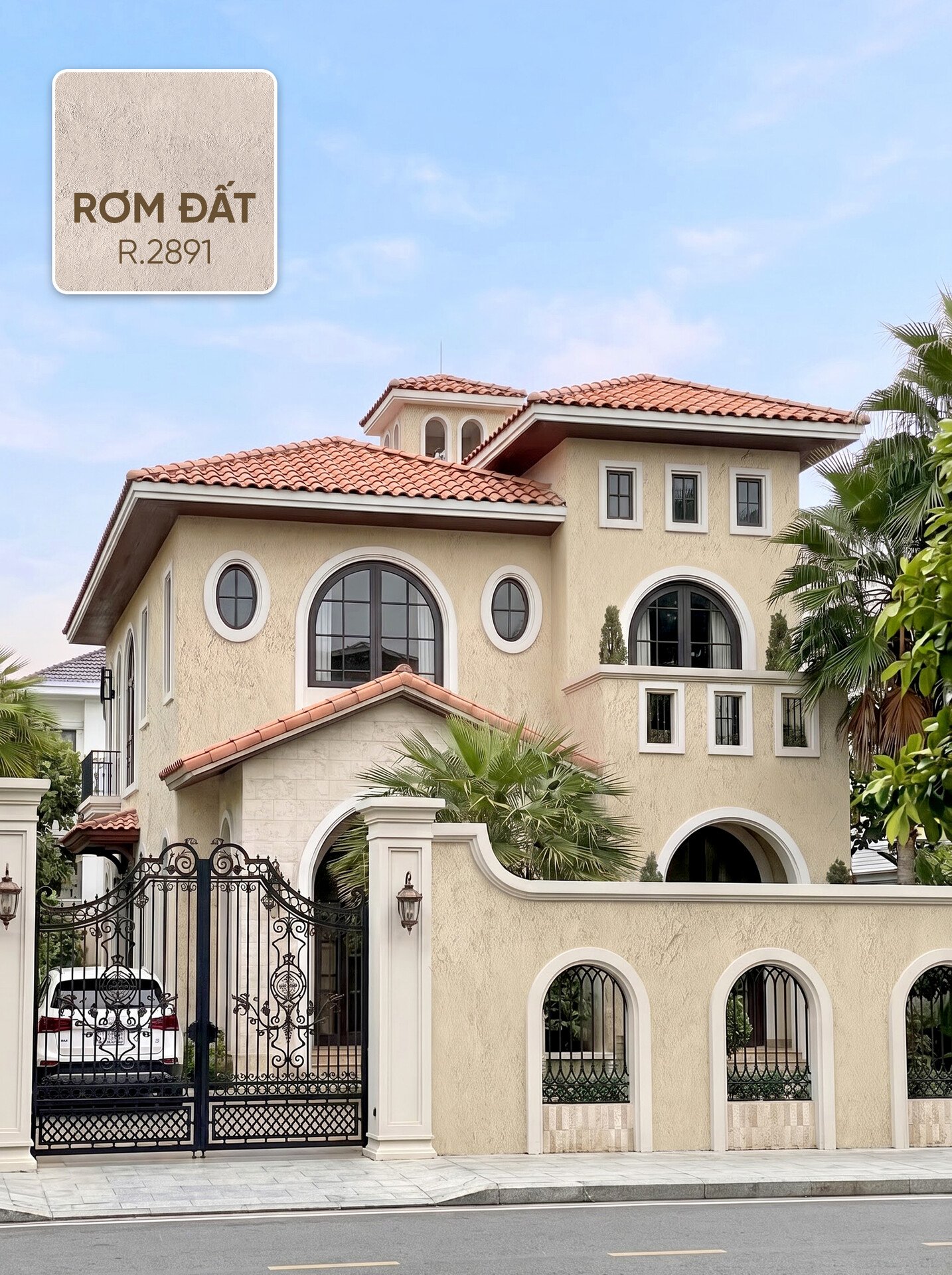 Rất nhiều công trình biệt thự sử dụng sơn rơm đất