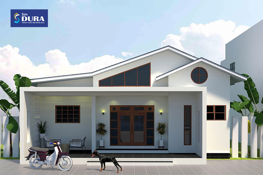 Nhà cấp 4 sơn màu trắng sứ đang là xu hướng