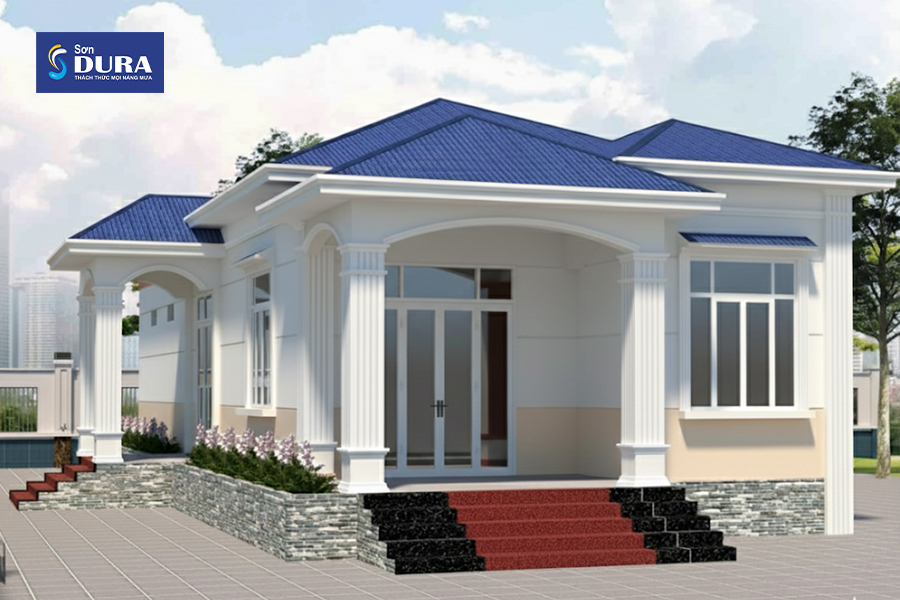 Phối màu sơn trắng sứ cho nhà cấp 4 giúp không gian rộng rãi thoáng đãng hơn