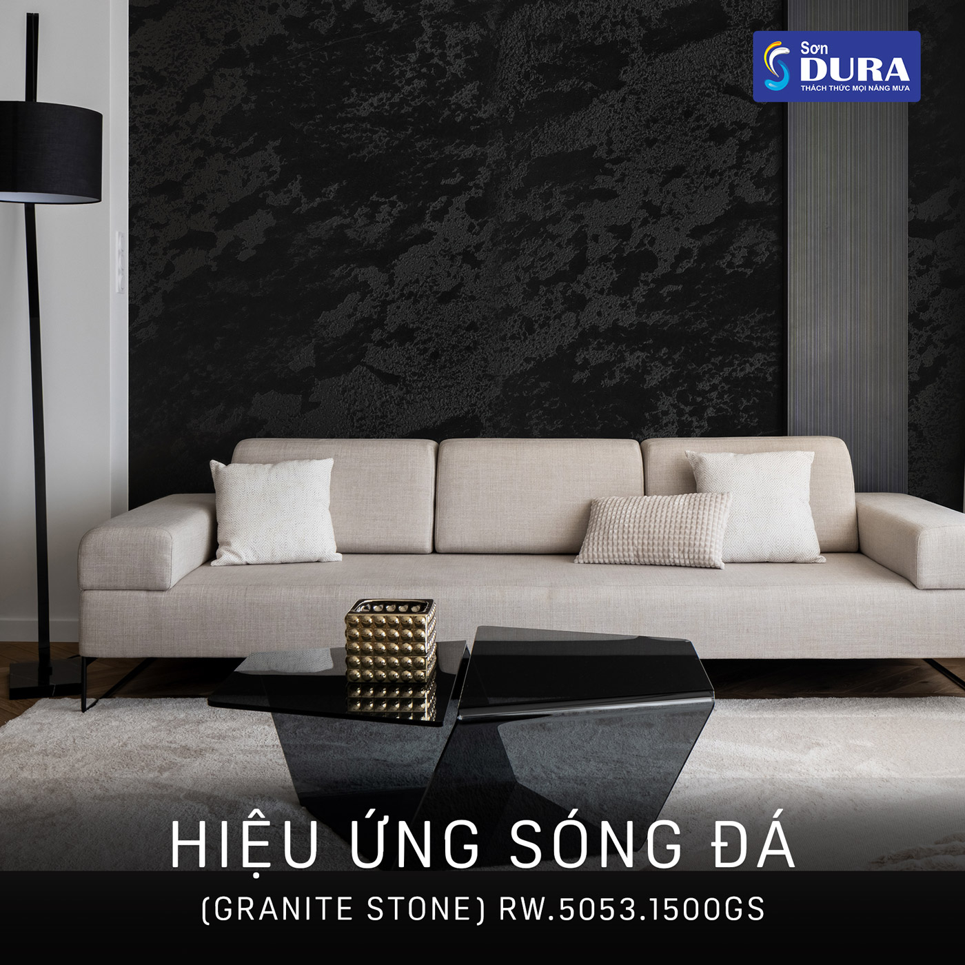 Sơn giả đá màu đen đầy quyền lực