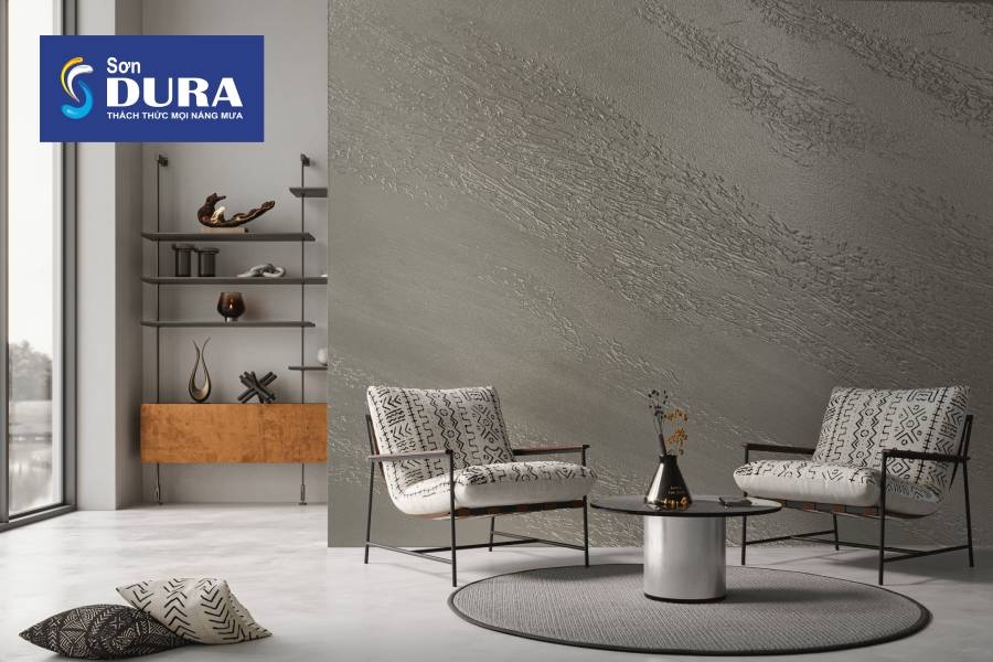 Sơn giả đá màu ghi xám