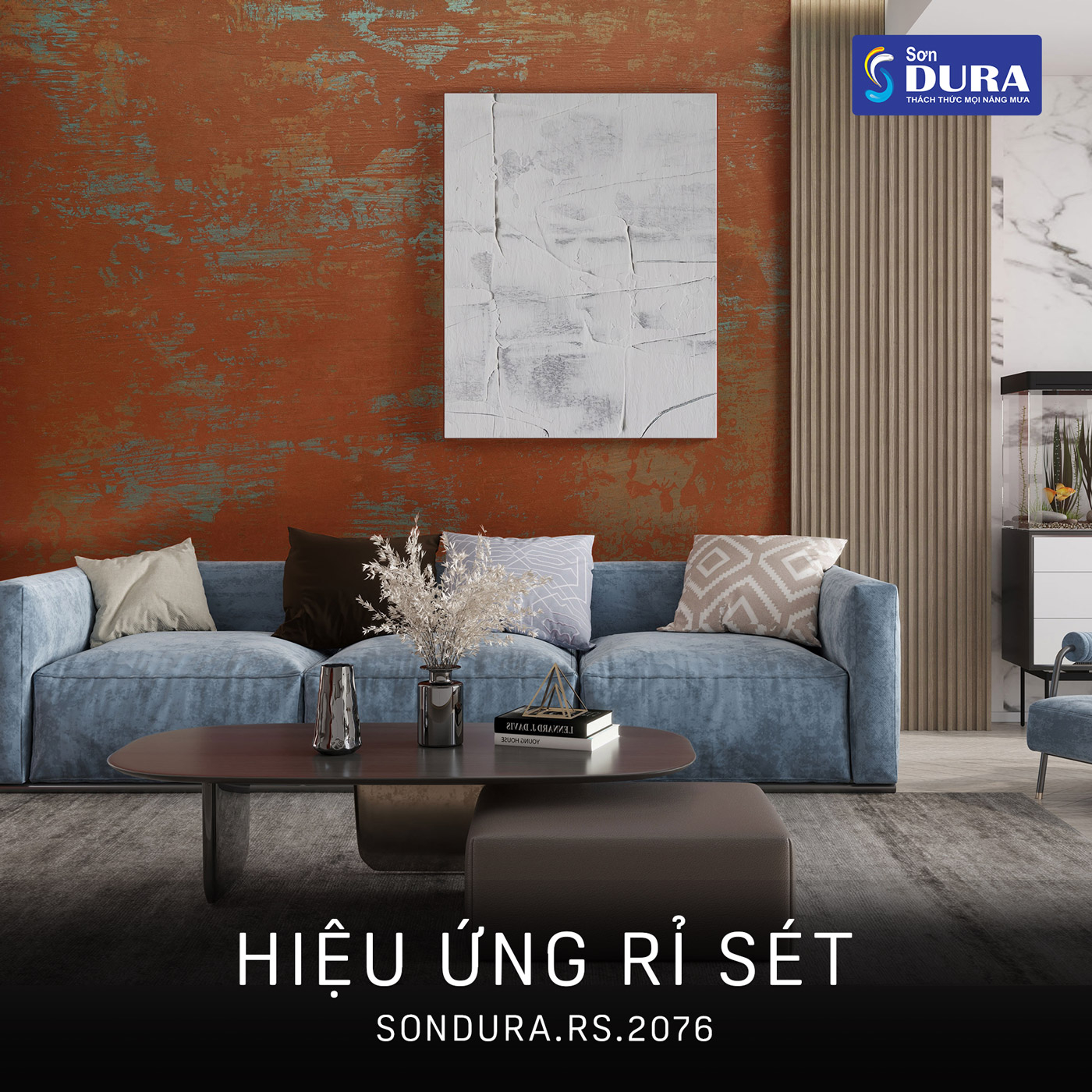 Sơn giả rỉ sét mang đến bề mặt hoàn thiện độc đáo cho không gian