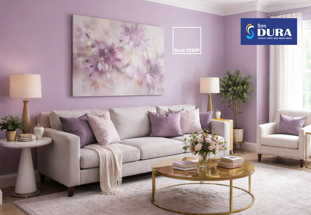 Màu tím khoai môn mang đến một không gian nhẹ nhàng, thư giãn