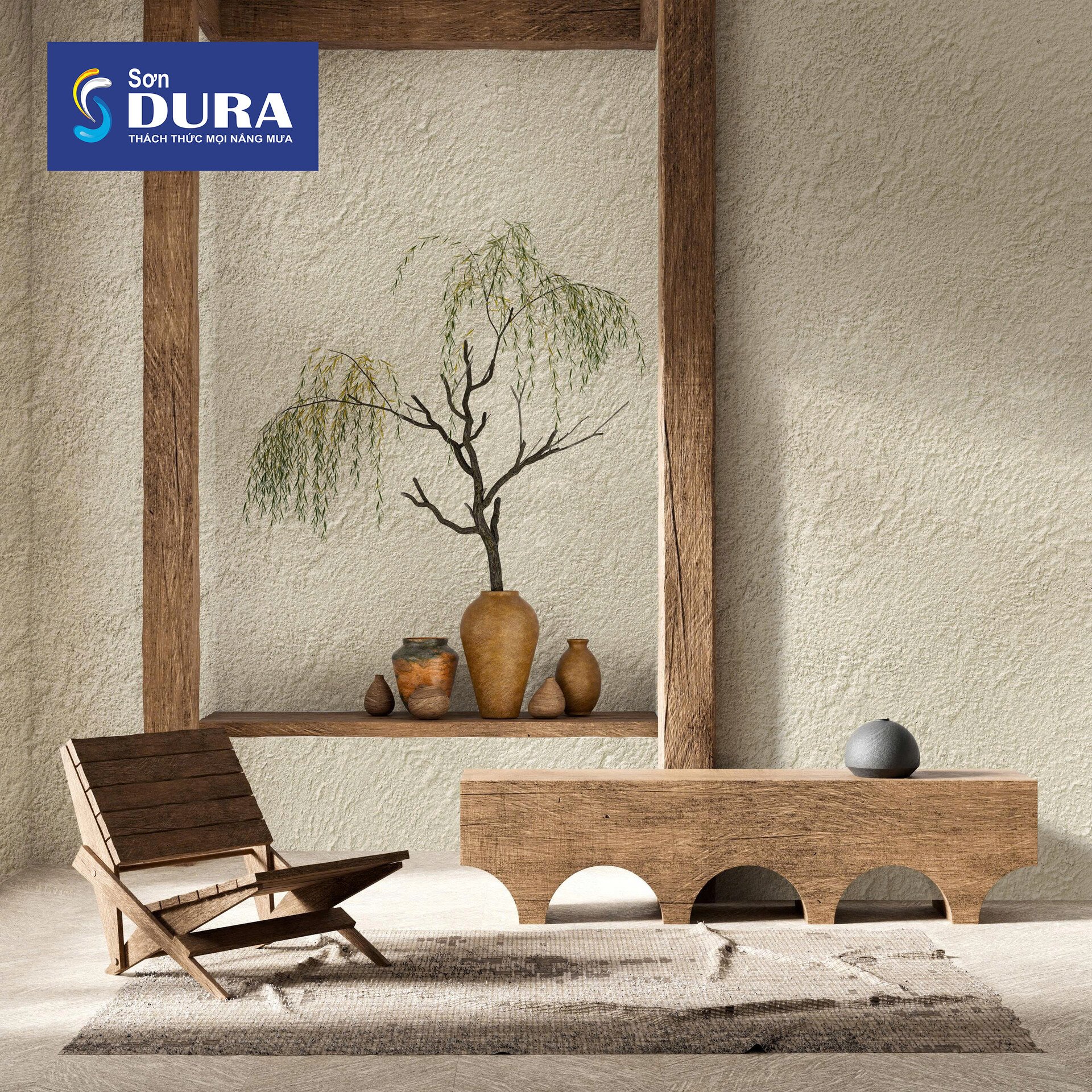 Tường sơn gai ấn tượng